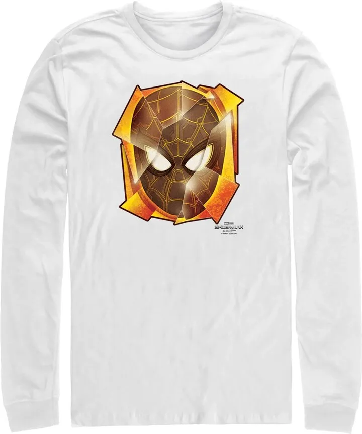 Men's Marvel Spider-Man: No Way Home Golden Mask Long Sleeve Shirt - White - Large