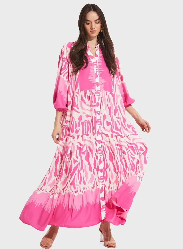 V-Neck Tiered Dress