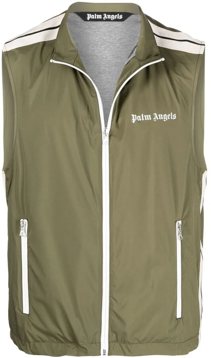 Stripe-Trim Gilet Jacket