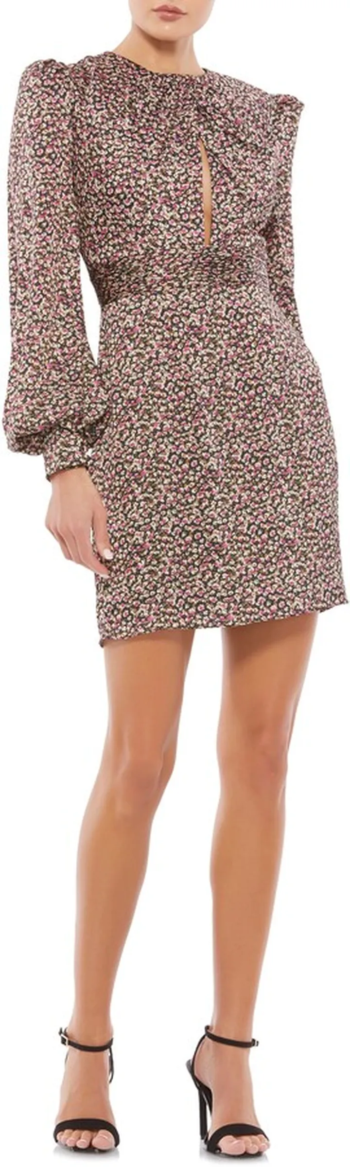 Floral Long Sleeve Cocktail Minidress