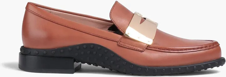 Embellished leather loafers