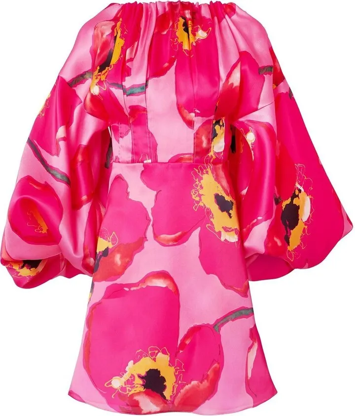 Balloon-Sleeves Dress