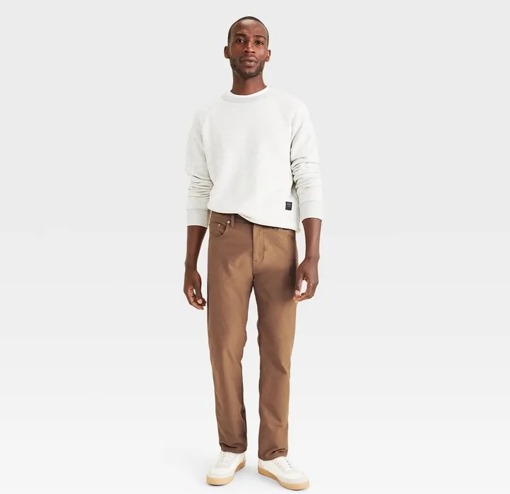 Dockers Men's Straight-Fit Comfort Knit Jean-Cut Pants - Brown 34x29