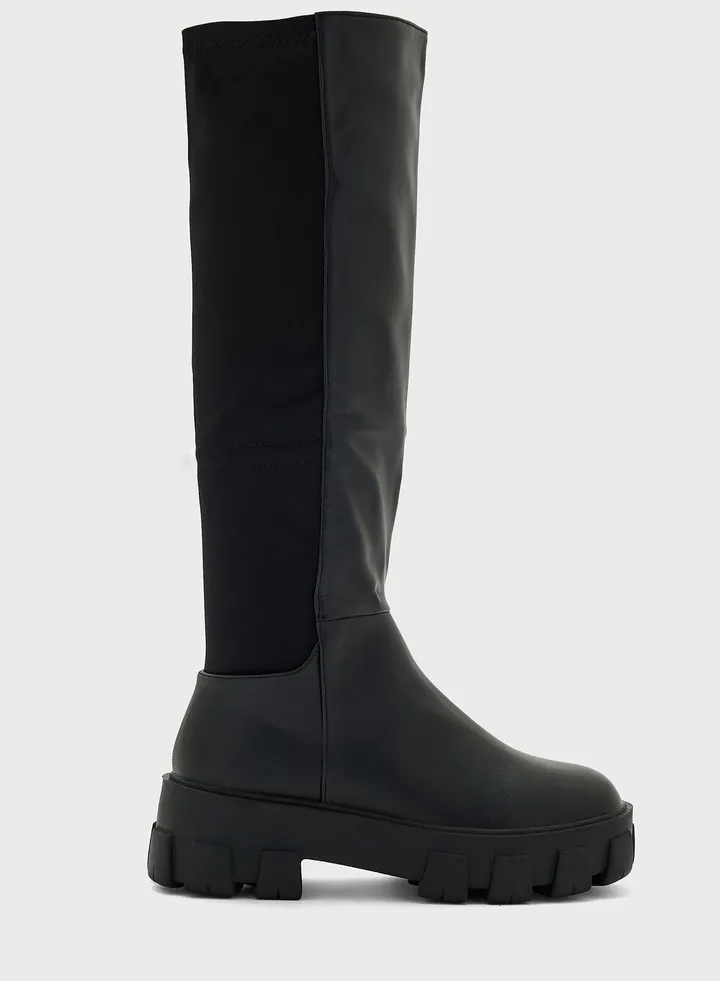 Chunky High Knee Boots