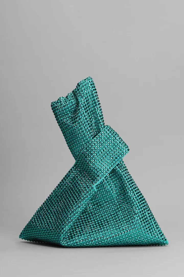 Hand Bag In Cyan Viscose