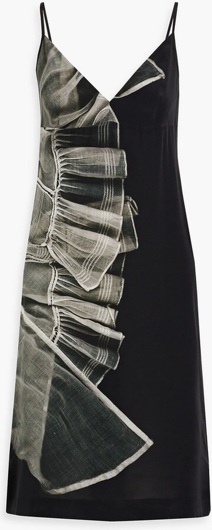 Printed silk crepe de chine slip dress