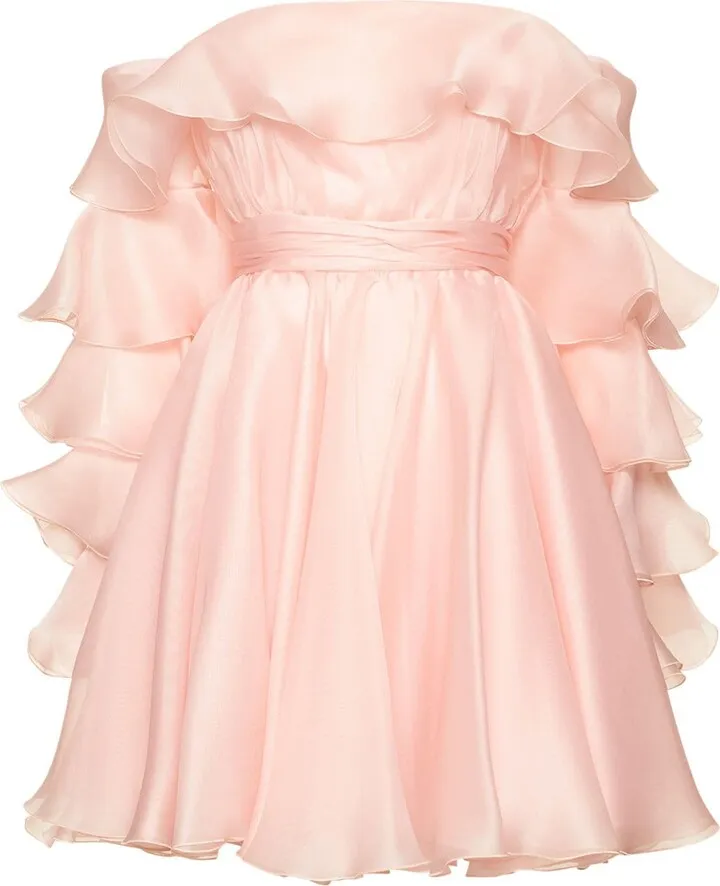 Ruffled organza mini dress