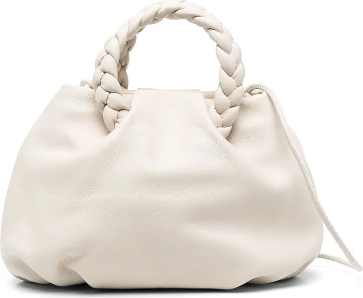 HEREU- Bombon Medium Braided Handle Leather Handbag