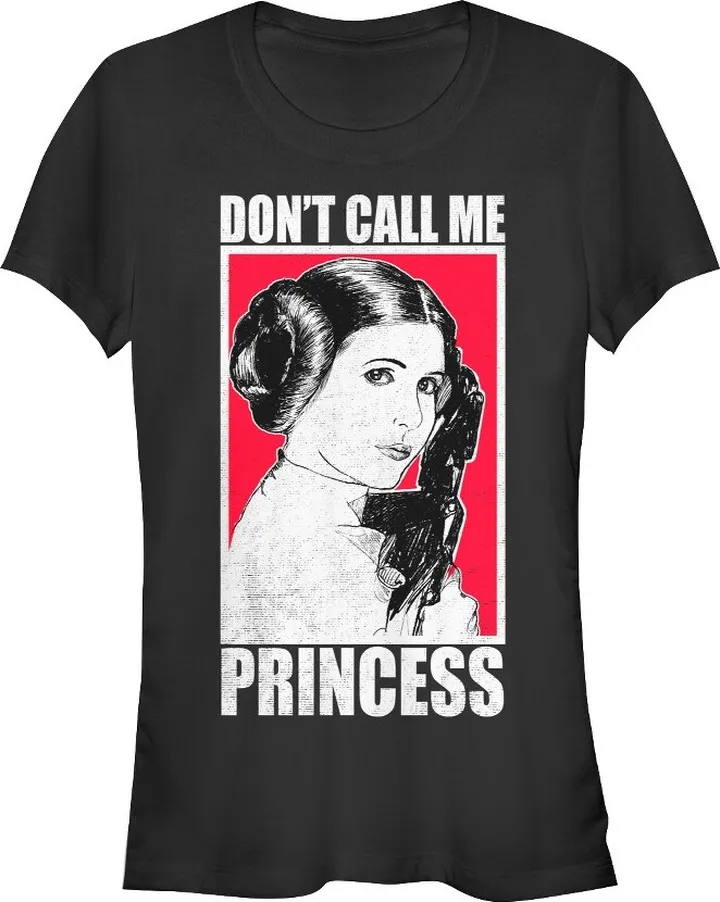 Junior's Star Wars Bold Don't Call Me Princess Leia T-Shirt - Black - 2X Large