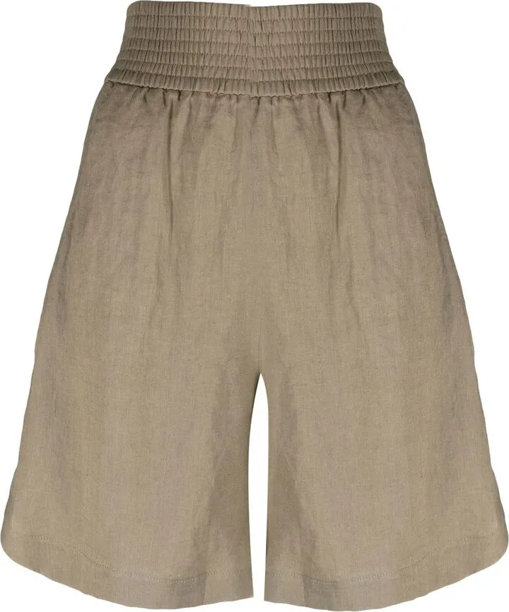 Elasticated-Waist Knee-Length Shorts
