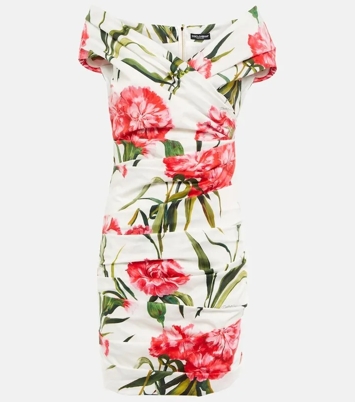 Floral cotton poplin minidress