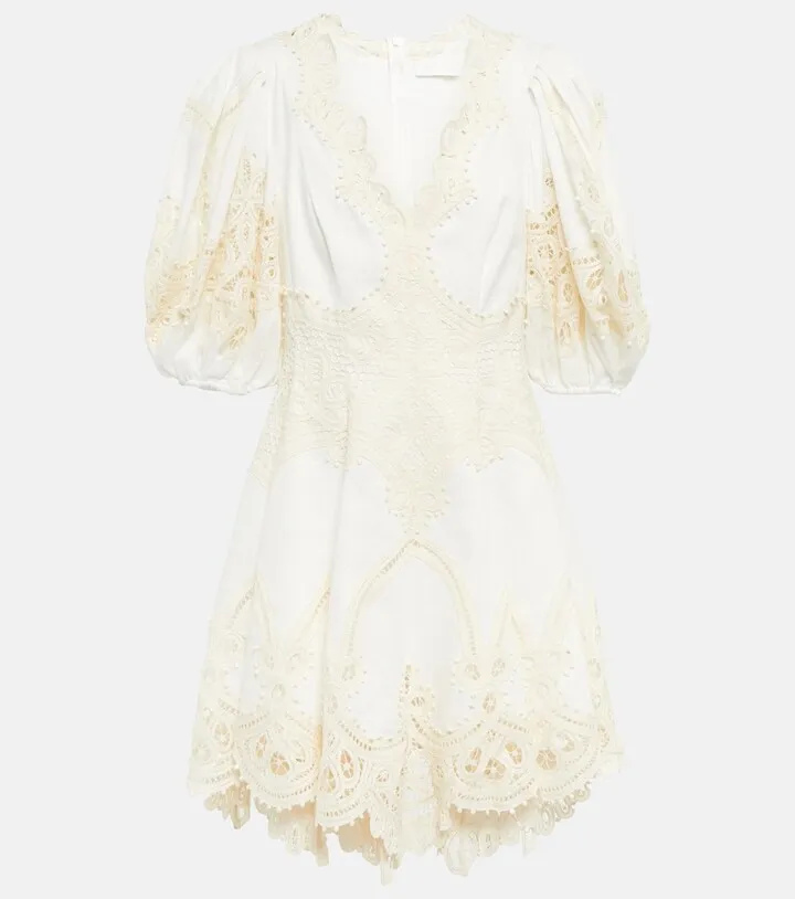 Tiggy embroidered linen minidress
