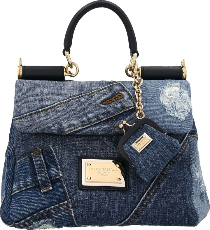 Denim Leather Shoulder Bag