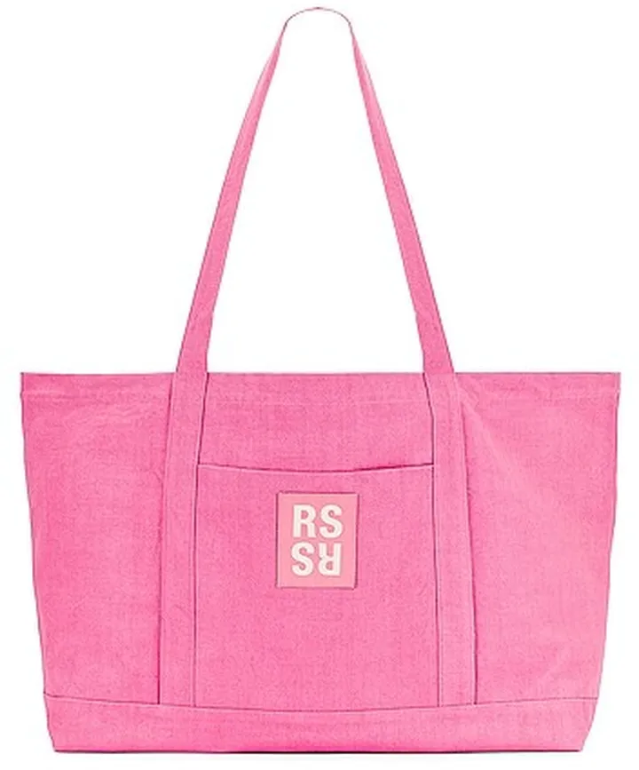 Raf Simons Oversized Denim Tote Bag in Pink