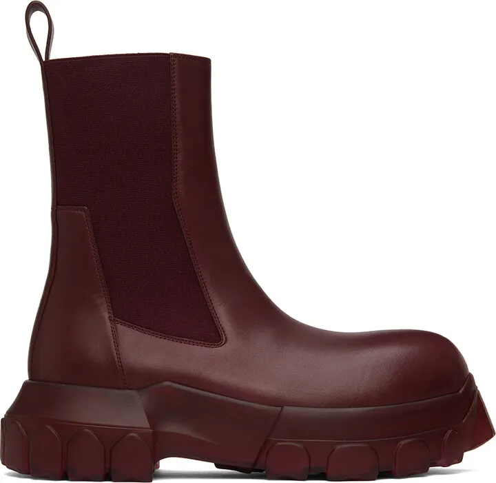 Rick Owens Pink Edfu Beatle Bozo Tractor Chelsea Boots