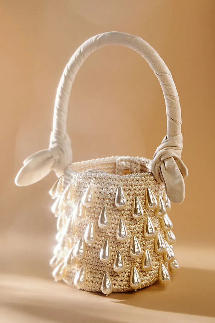 Lele Sadoughi Beatrix Baroque Pearl Bag White