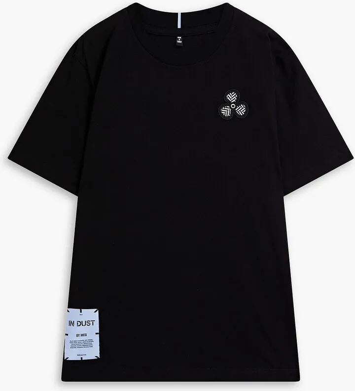 Embroidered printed cotton-jersey T-shirt