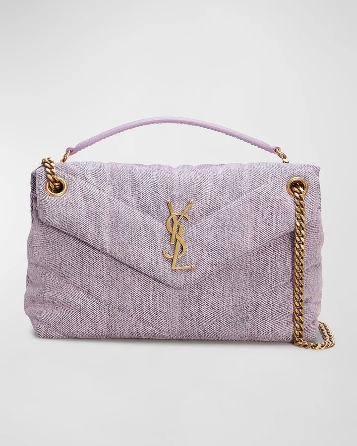 Puffer Small Quilt Denim Shoulder Bag