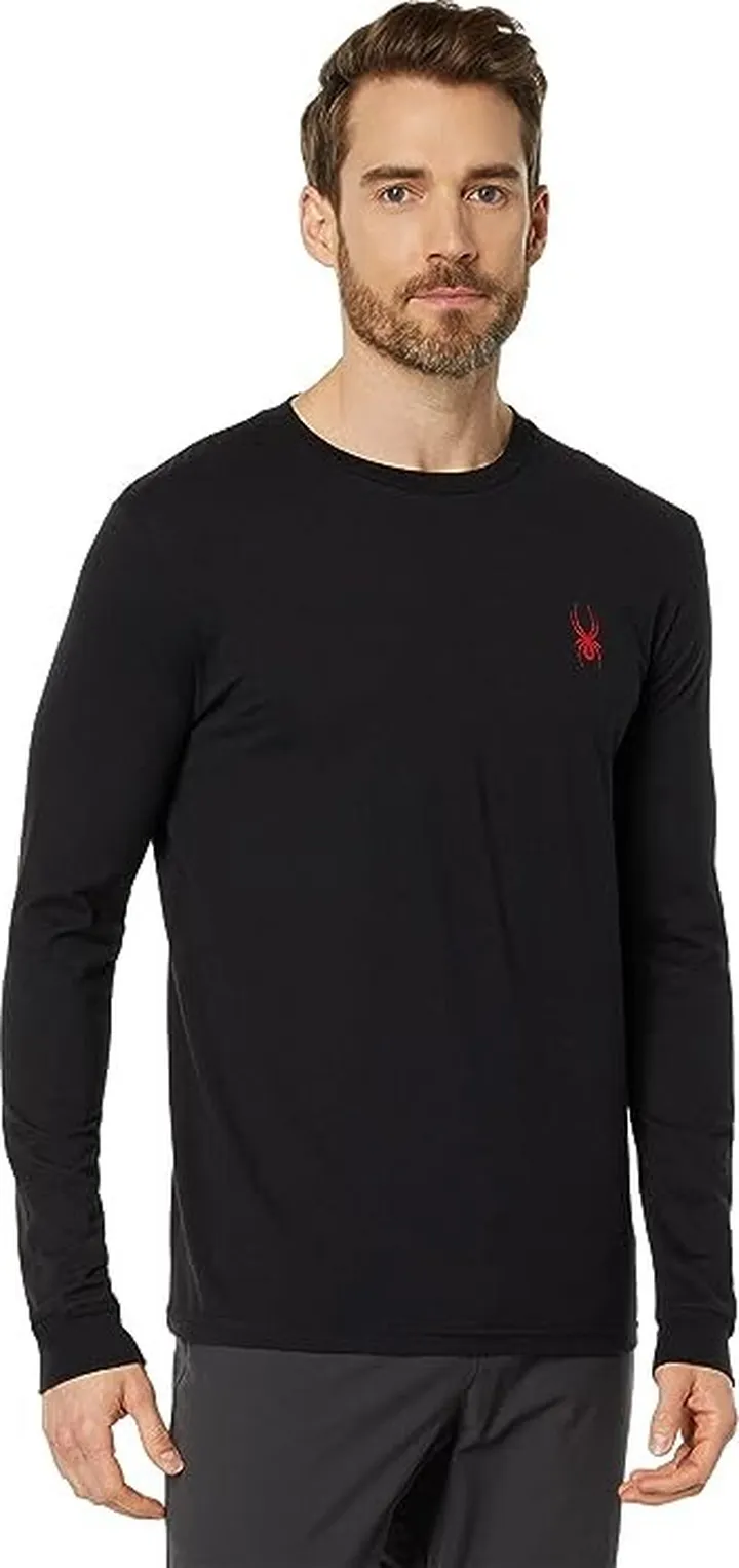 Spyder Radius Long Sleeve Tee (Black) Men's Clothing