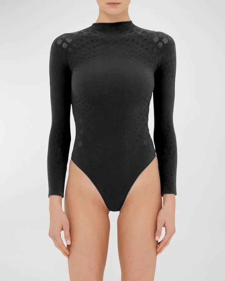 Dots Illusion Net Bodysuit