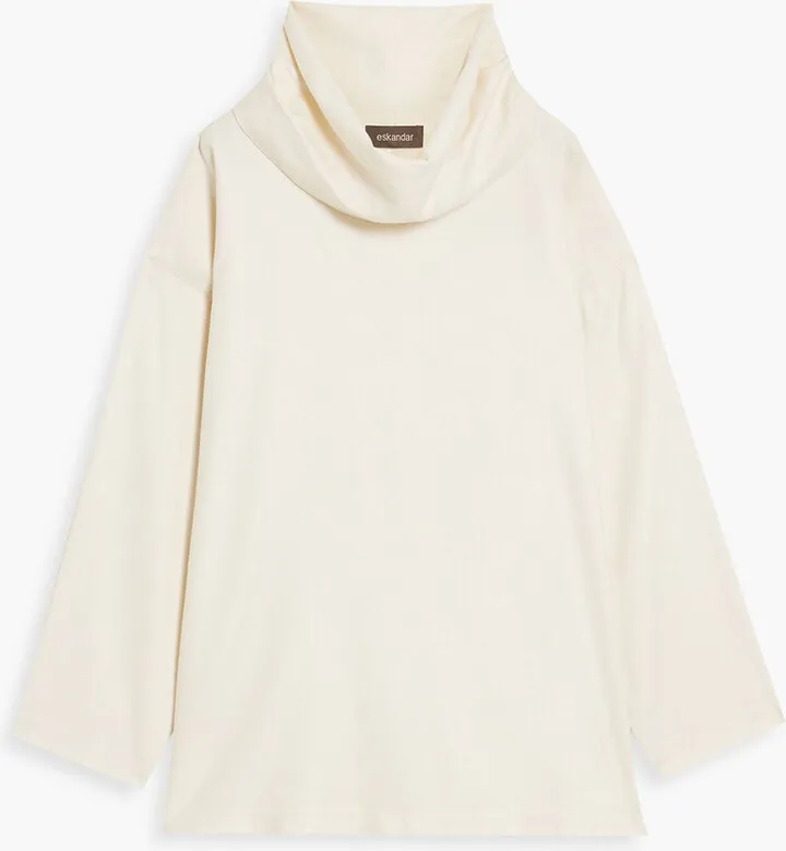 Silk and cashmere-blend turtleneck top