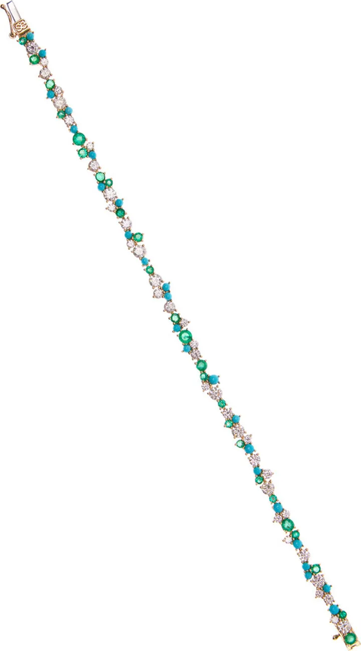 Women's 14K Gold Tri-Stone Cocktail Bracelet