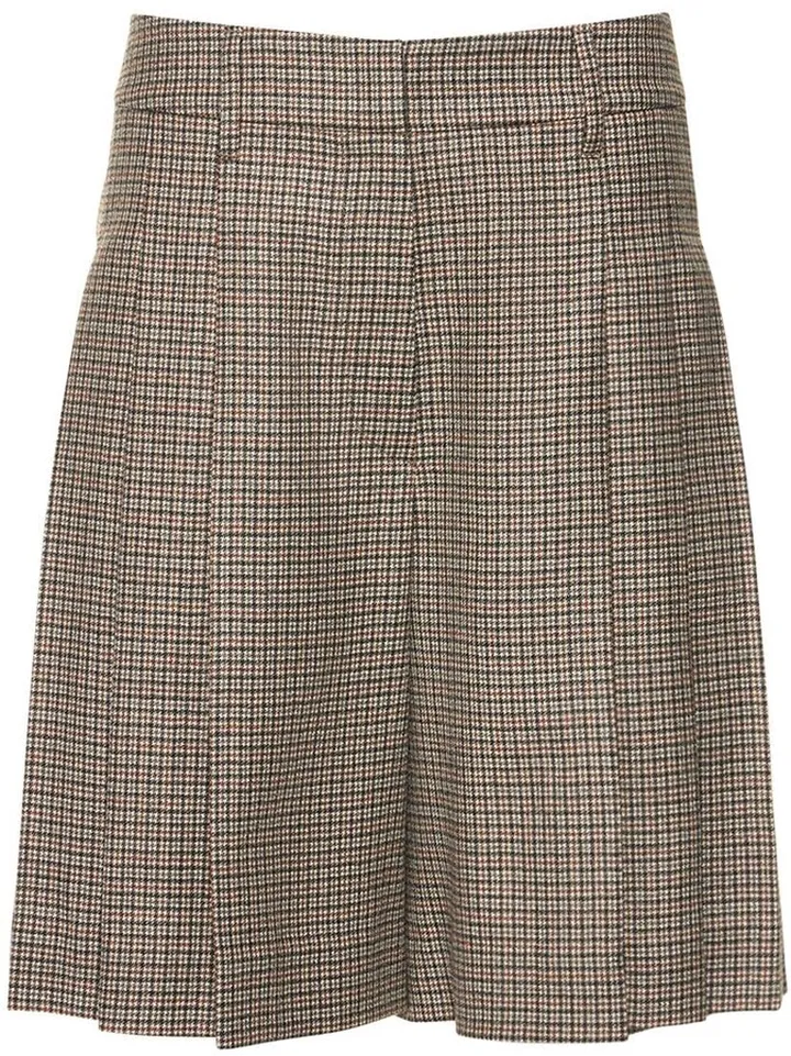 Wool & cashmere check shorts