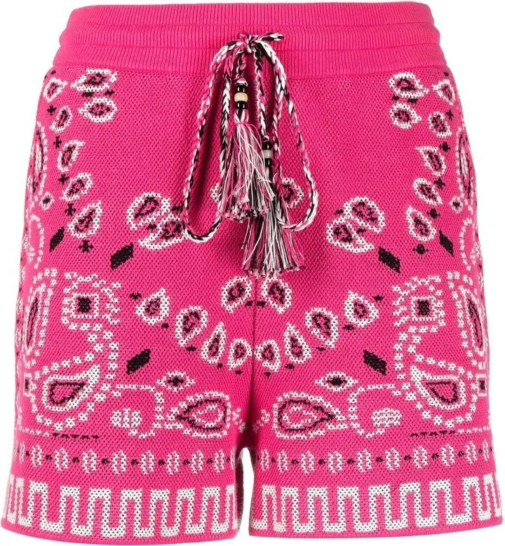 Bandana-Print Pique Shorts