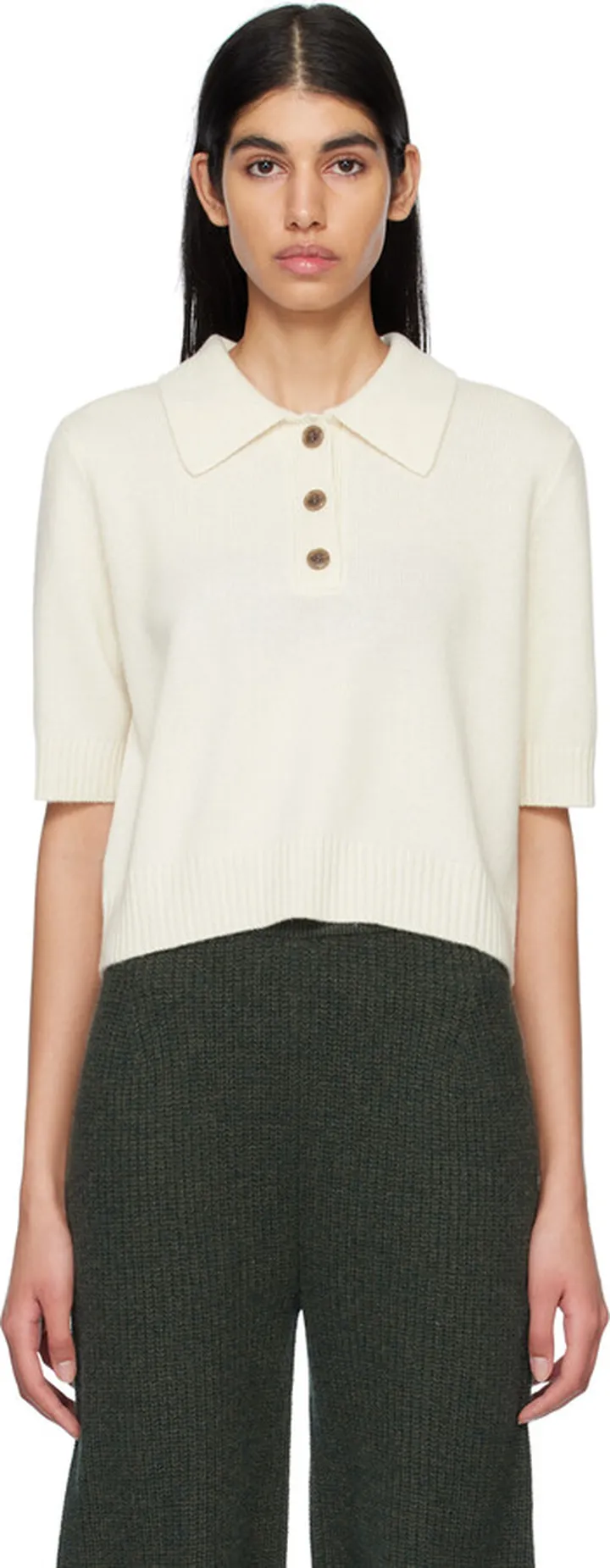LISA YANG Off-White 'The Simonette' Polo