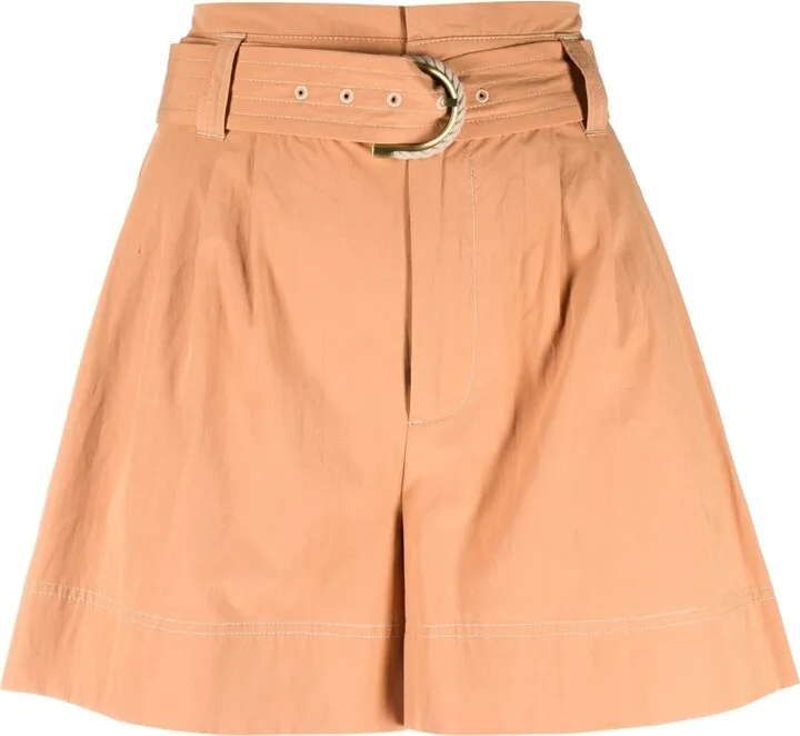 Belted High-Waist Shorts