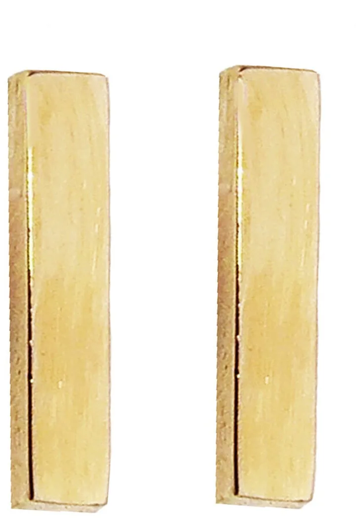 Bar Yellow Gold Stud Earrings