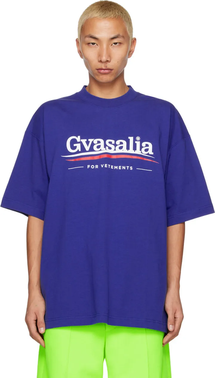 VETEMENTS Blue 'Gvasalia For Vetements' T-Shirt