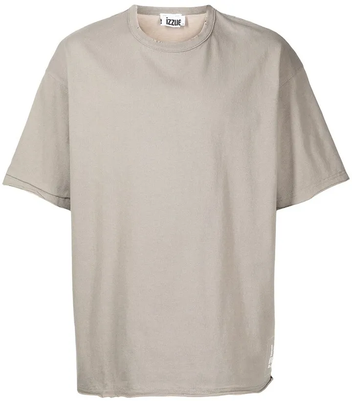 distressed-effect printed T-shirt