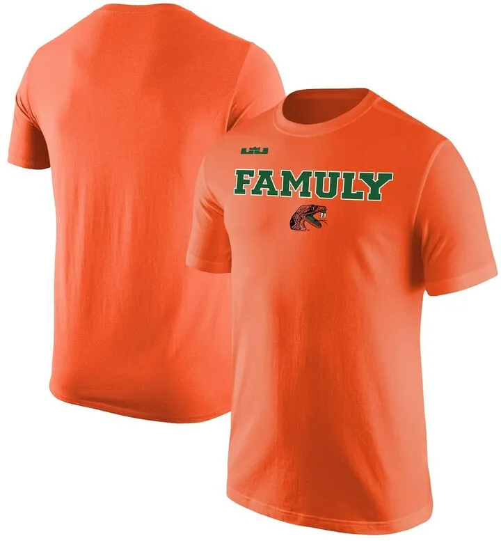 Men's Nike x LeBron James Orange Florida A & M Rattlers Famuly Logo Collection Core T-shirt