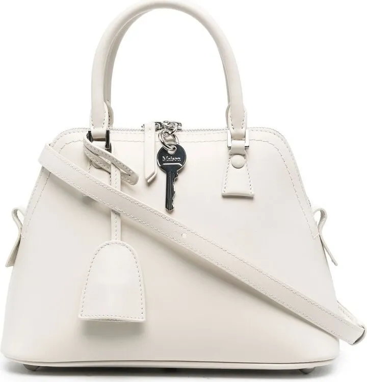 Key-Detail Leather Tote Bag