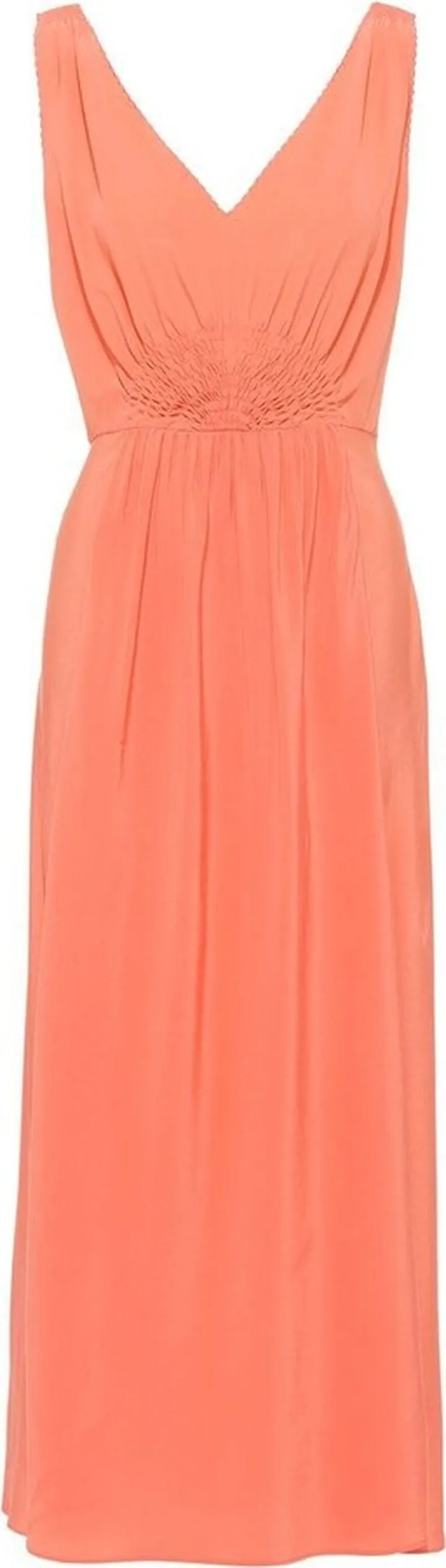 Gathered-Bodice Silk Dress