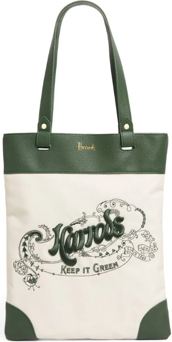 Harrods Embroidered Logo Tote Bag