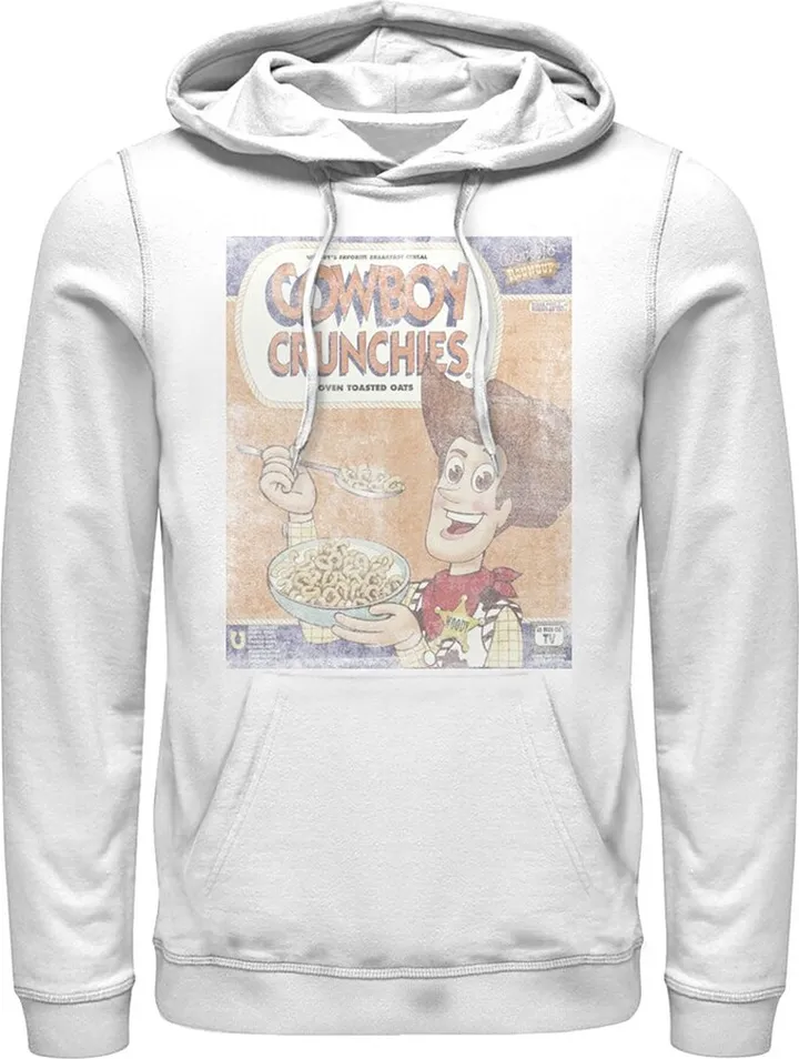 Men's Toy Story Vintage Cowboy Crunchies Cereal Pull Over Hoodie - White - X Large