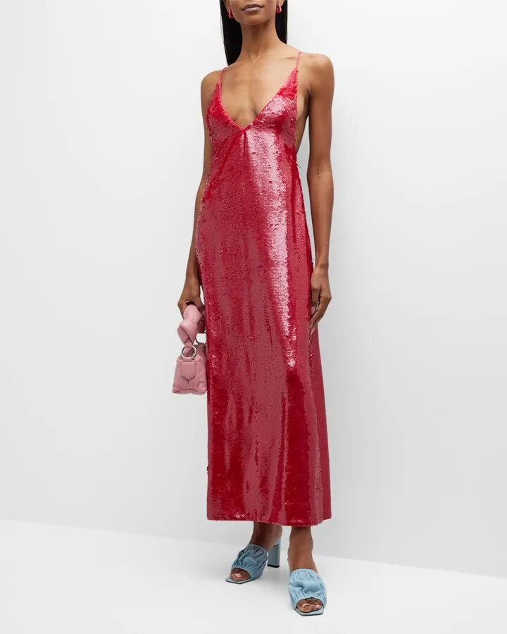 Sequin Strappy Maxi Dress
