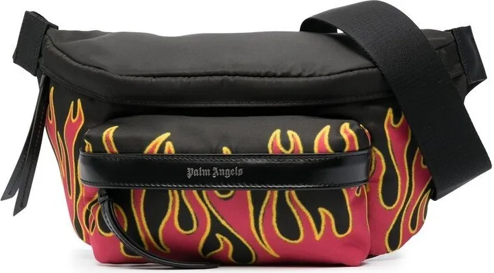 Flames logo-print belt bag