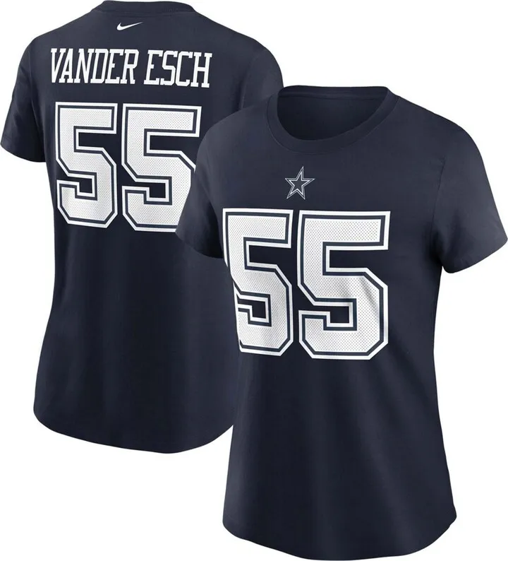 Women's Leighton Vander Esch Navy Dallas Cowboys Name and Number T-shirt
