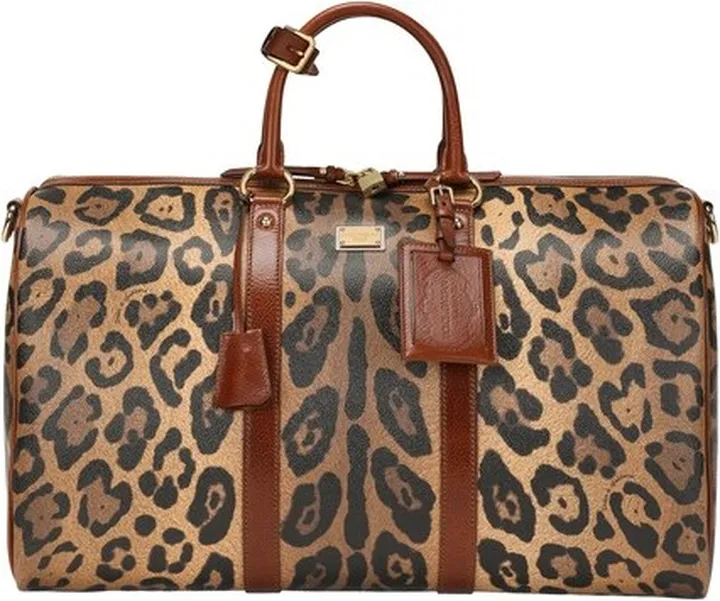 Medium travel bag in leo-print