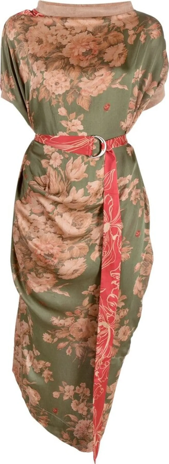 Floral-Print Asymmetric Midi Dress