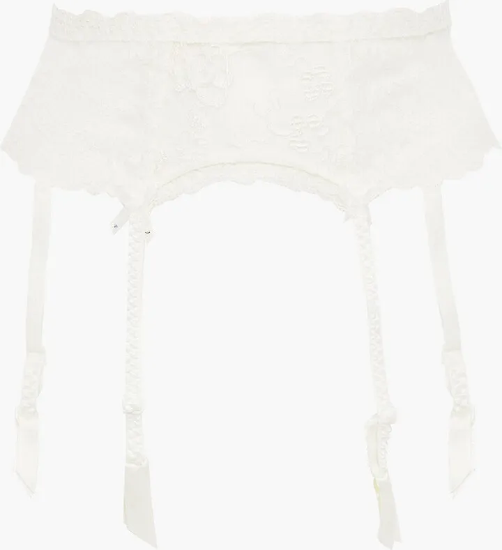Embellished lace suspender belt