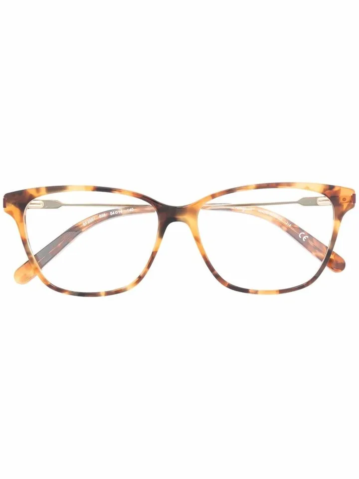 Square-Frame Tortoiseshell-Effect Glasses