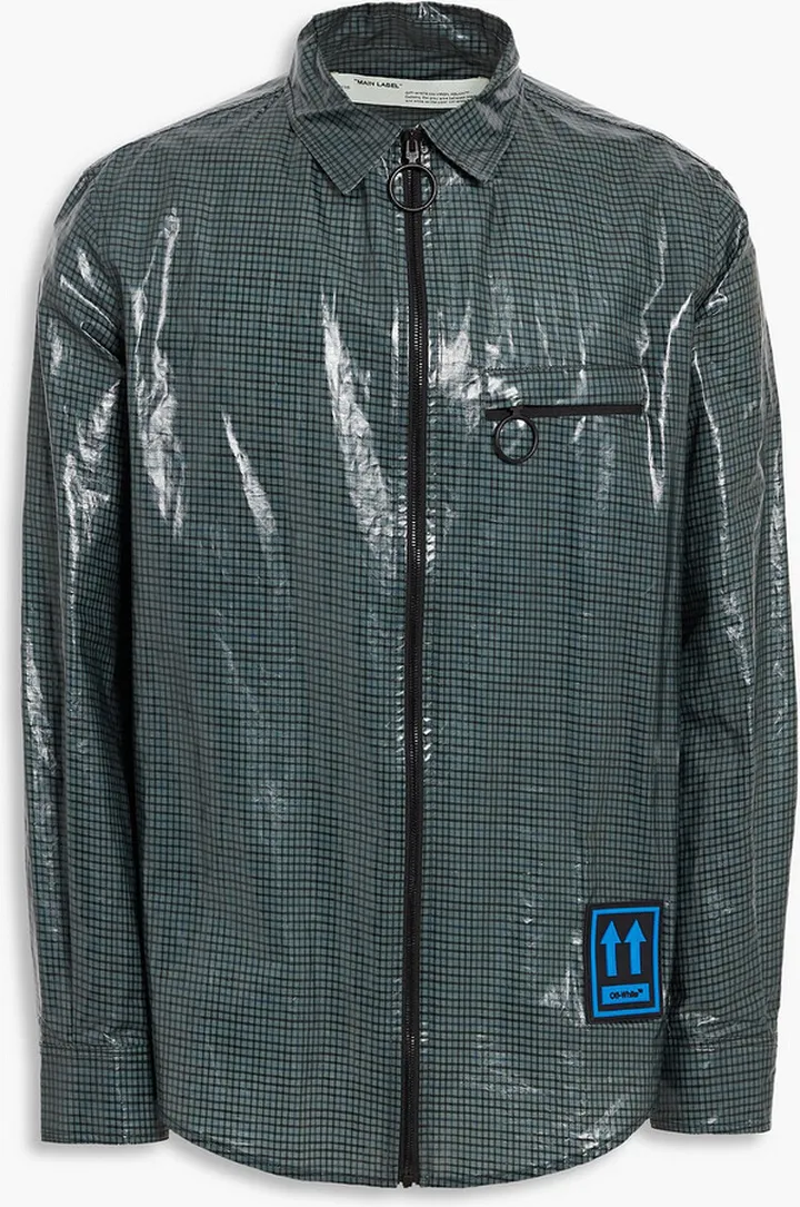 Coated woven overshirt