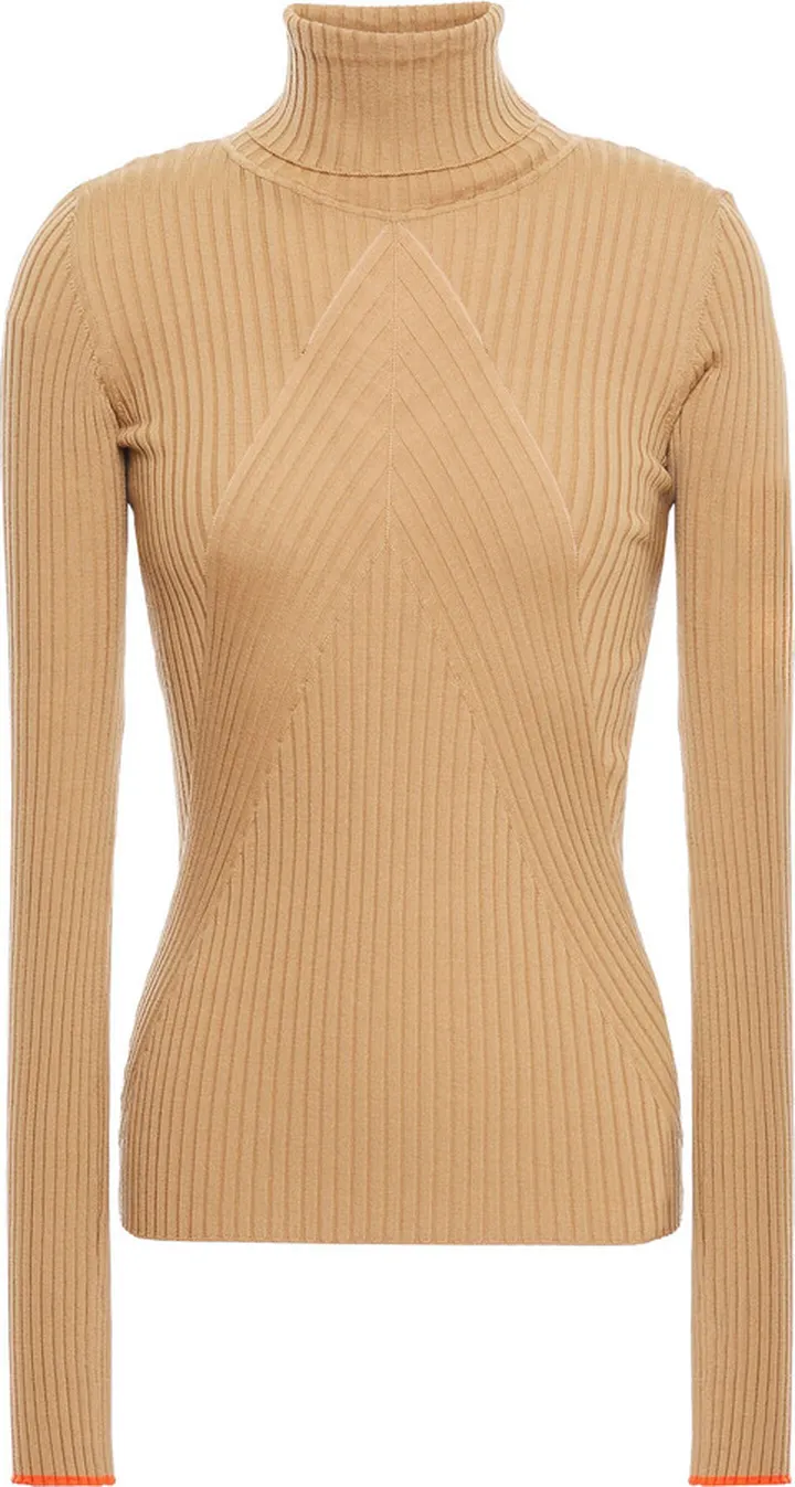Ribbed wool turtleneck sweater
