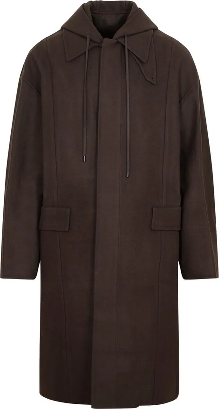 Juun J Hooded Drawstring Long Coat