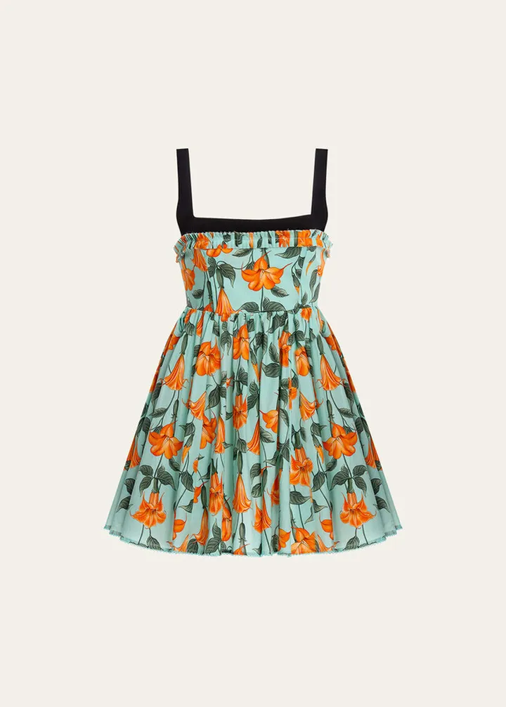 Hierbabuena Tiered Poplin Mini Dress
