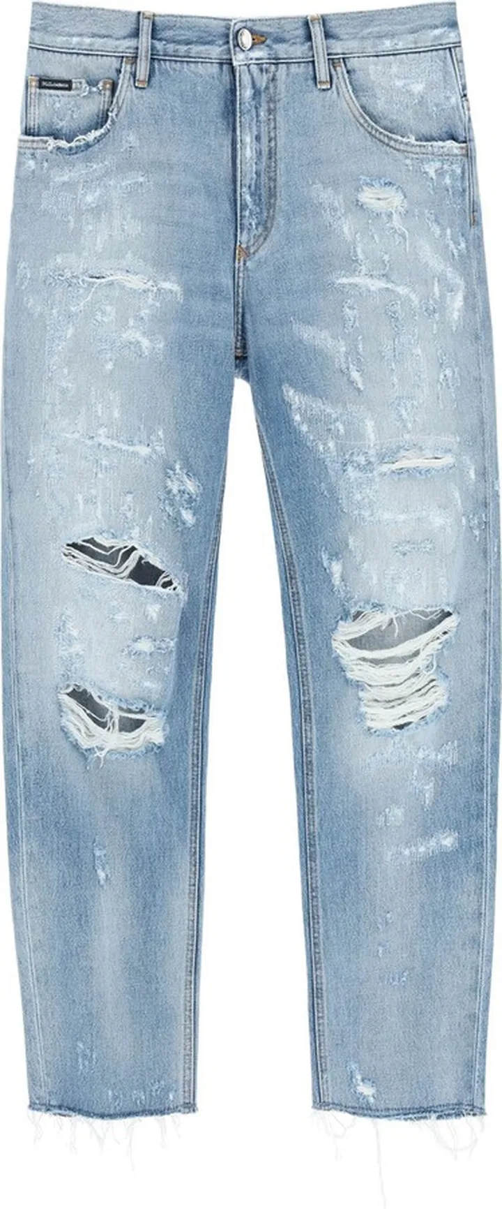 Loose Fit Jeans In Destroyed Denim